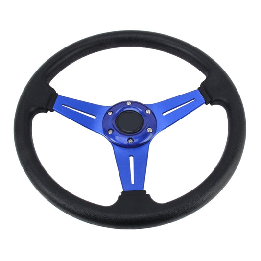 35cm PU Racing Sport Hand Wheel Car Modified Steering Wheel(Blue) by buy2fix