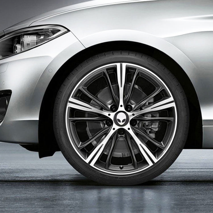4 PCS Car-Styling Alien Pattern Metal Wheel Hub Decorative Sticker, Diameter: 5.8cm by buy2fix