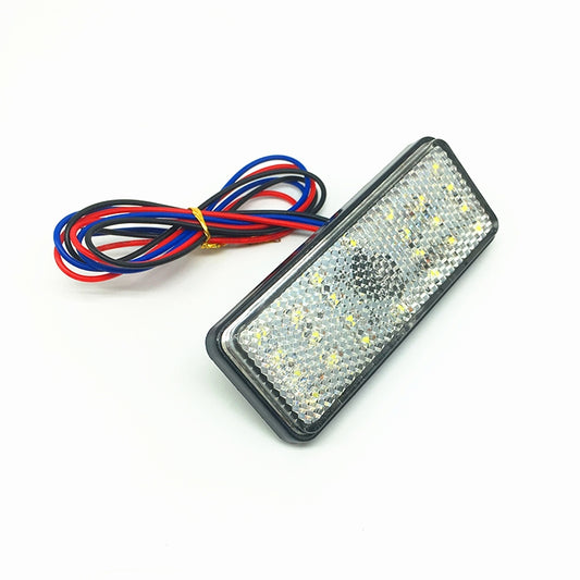 2 PCS Motorcycle Car Trailer DC 12-15V 24-LED Indicator Lamp Reflector Rectangle Marker Tail Light, Light Color: Red (Steady + Flash Lighting)(White) by buy2fix