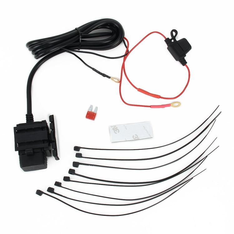 Waterproof Motorcycle SAE To USB Cable Adapter 3.1A Dual Port Power Socket Adapter, for Smart Phones, Tablets, GPS by buy2fix