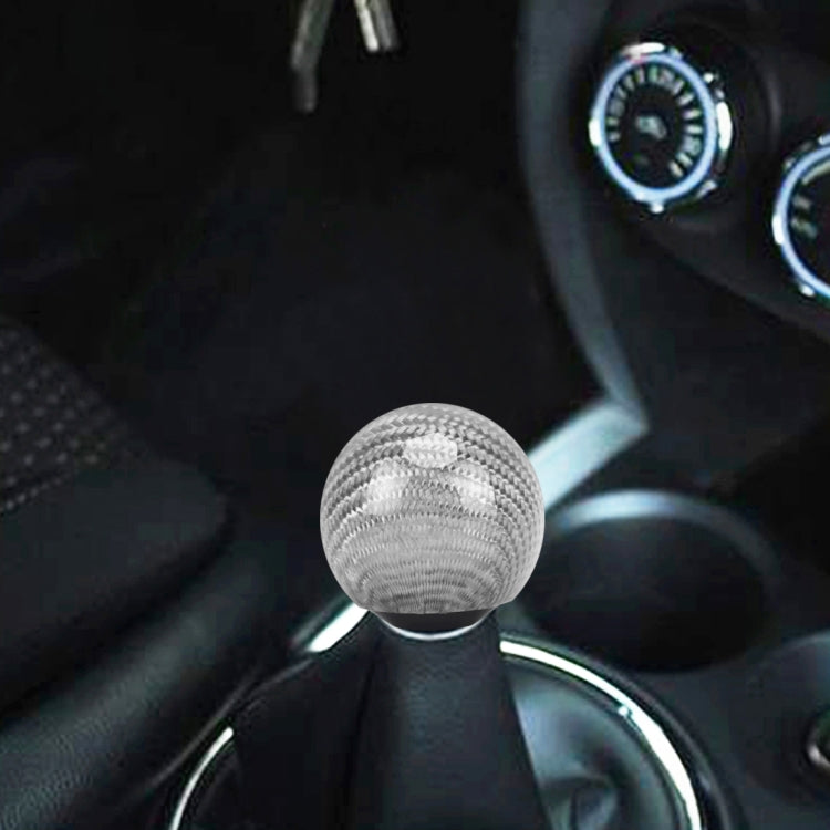 Universal Vehicle Car Shifter Cover Manual Automatic Carbon Fiber Ball Gear Shift Knob (Silver) by buy2fix