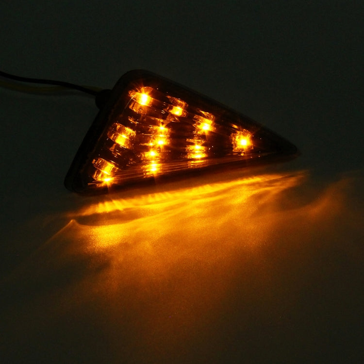 2 PCS Triangle Shape DC 12V Motorcycle 9-LED Yellow Light Turn Signal Indicator Blinker Light by buy2fix
