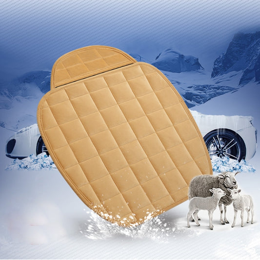 3 PCS / Set Warm Car Seat Cover Cushion Five Seats Universal Two Front Row Seat Covers and One Back Row Seat Cover Car Non-slip Chair Pad Warm Car Mats No Back Plush Cushion(Khaki) by buy2fix