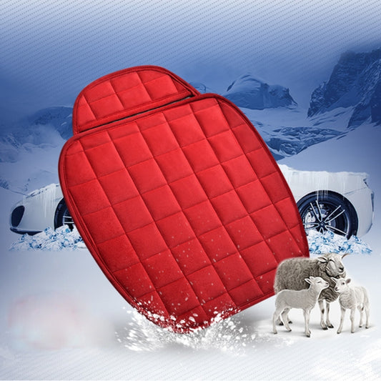 3 PCS / Set Warm Car Seat Cover Cushion Five Seats Universal Two Front Row Seat Covers and One Back Row Seat Cover Car Non-slip Chair Pad Warm Car Mats No Back Plush Cushion(Red) by buy2fix