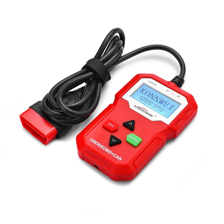 KONNWEI KW590 Mini OBDII Car Auto Diagnostic Scan Tools Auto Scan Adapter Scan Tool (Can Only Detect 12V Gasoline Car)(Red) by KONNWEI