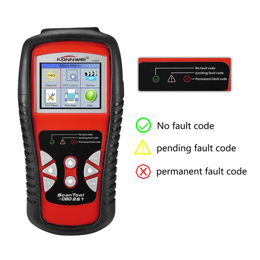 KONNWEI KW830 OBDII / CAN Car Auto Diagnostic Scan Tools Auto Scan Adapter Scan Tool Supports 8 Languages and 6 Protocols (Can Also Detect Battery and Voltage, Only Detect 12V Gasoline Car) by KONNWEI