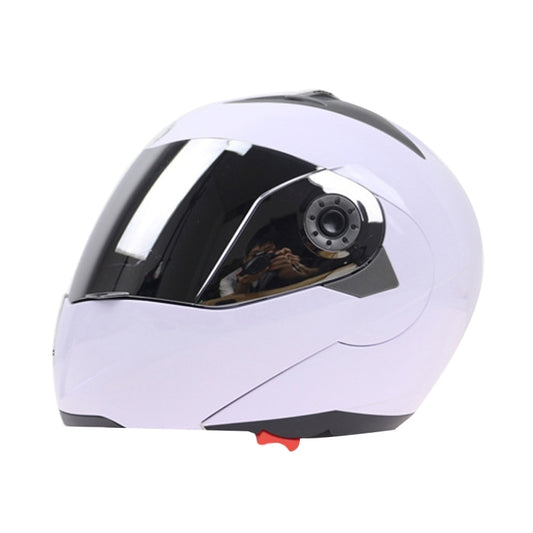 JIEKAI 105 Full Face Helmet Electromobile Motorcycle Double Lens Protective Helmet, Size: XL (White+Silver) by JIEKAI