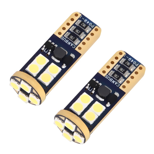 2 PCS T10/W5W/194/501 4W 280LM 6000K 12 SMD-2835 LED Bulbs Car Reading Lamp Clearance Light with Decoder, DC 12V by buy2fix