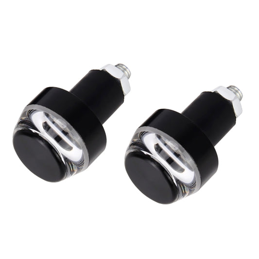 Pair Motorcycle Turn Double Light Grip Bar Plug Strobe Side Marker End LED Handlebar Lamp, Yellow and White Light by buy2fix