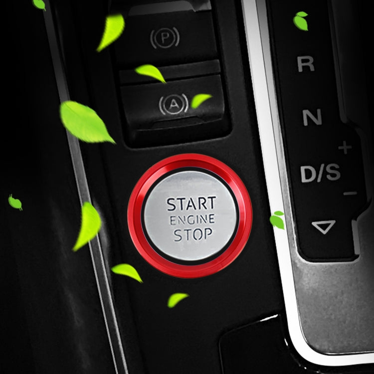 Car Engine Start Key Push Button Ring Trim Aluminum Alloy Sticker Decoration for Audi(Red) by buy2fix