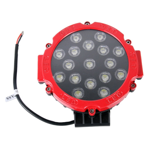 2 PCS 51W 3500LM 6500K White Light 17 LED Waterproof Car Boat Marine Work Lights Spotlight LED Bulbs, 30 Degrees Adjustable, DC 10-30V(Red) by buy2fix