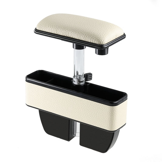 Universal Car Multi-functional Console Side Pocket Seat Gap Side Storage Box with Elbow Support Pad (Beige) by buy2fix