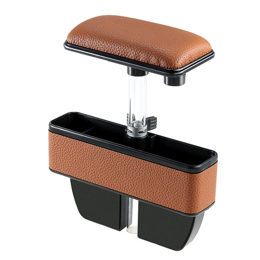 Universal Car Multi-functional Console Side Pocket Seat Gap Side Storage Box with Elbow Support Pad (Brown) by buy2fix