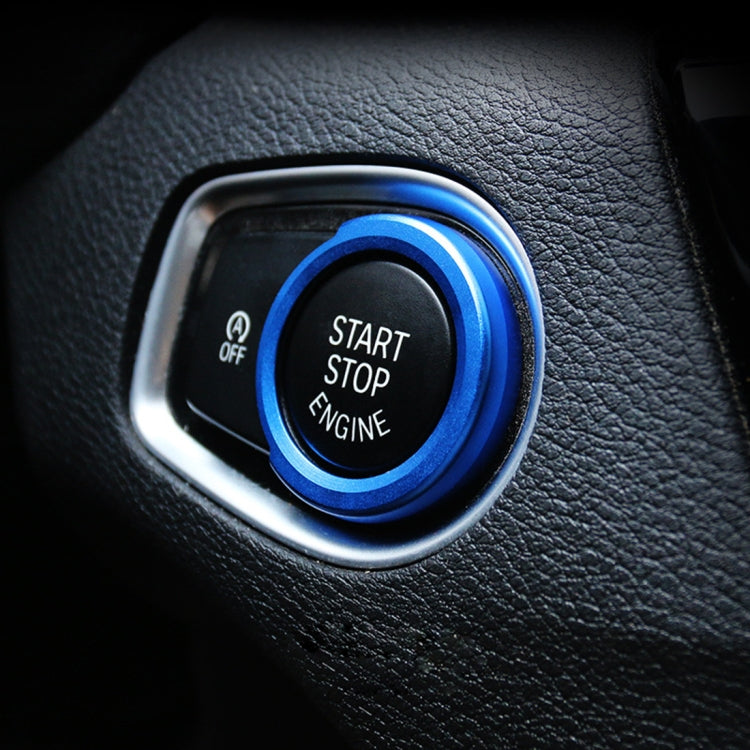 Car Engine Start Key Push Button Ring Trim Aluminum Alloy Sticker Decoration for BMW(Blue) by buy2fix