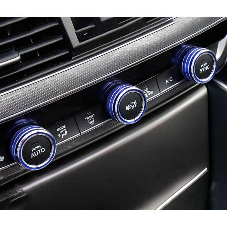 3 PCS Car Aluminum Alloy Air Conditioner Knob Case for Honda Tenth Generation Accord(Blue) by buy2fix
