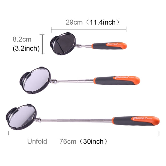 Retractable Vehicle Car Chassis Inspection Mirror with 3 PCS 5mm LED Lights, Mirror Diameter: 82mm, Max Expanding Length: 760mm by buy2fix