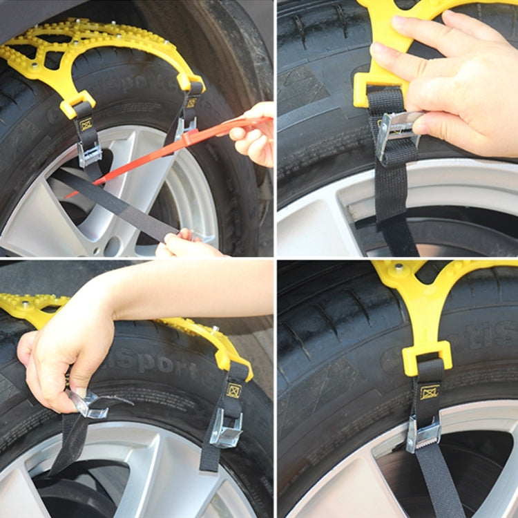 6 PCS Car Snow Tire Anti-skid Chains Yellow Chains For Family Car by buy2fix