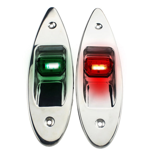 D2944 1W 12V Marine Boat Waterproof Navigational LED Side Bow Tear Drop Lights (Green and Red) by buy2fix