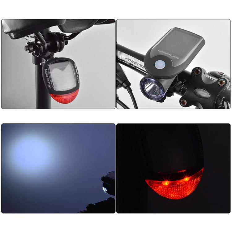 2 PCS 3W 240LM USB Solar Energy Motorcycle / Bicycle Light Set, Front Light+Back Light(Black) by buy2fix