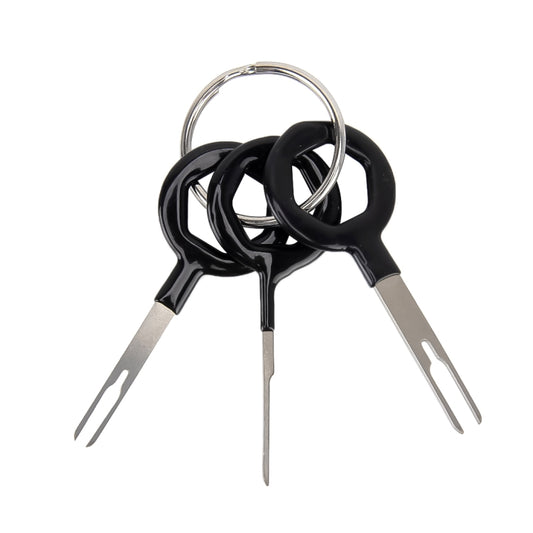 3 PCS Auto Car Rubberized Plug Circuit Board Wire Harness Terminal Extraction Pick Connector Crimp Pin Back Needle Remove Tool (Black) by buy2fix