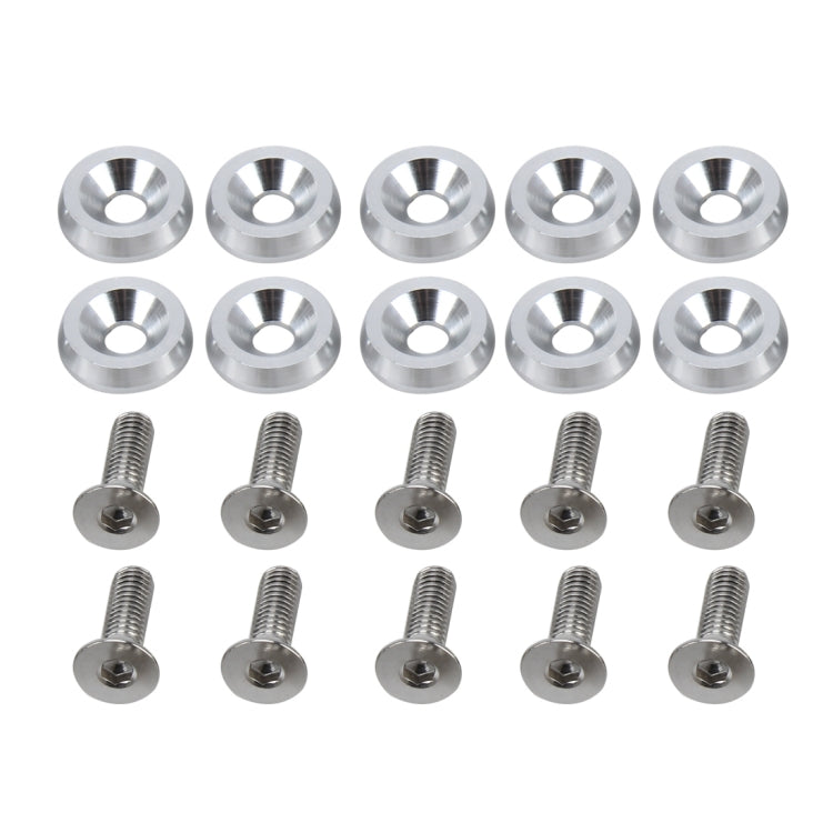 10 PCS Car Modified Screw Gaskets Bodywork Stainless Steel Gasket Bolts, Diameter: 19mm(Silver) by buy2fix