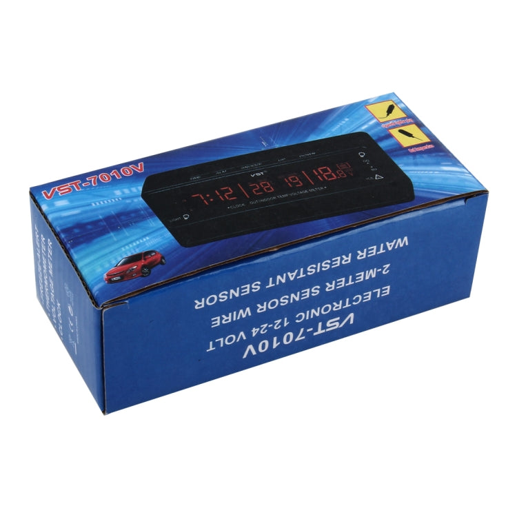 Digital Car Thermometer Voltage Meter Luminous Clock Tester Detector Multi-function Car Digital Clock with Thermometer and Automotive Voltmeter by buy2fix