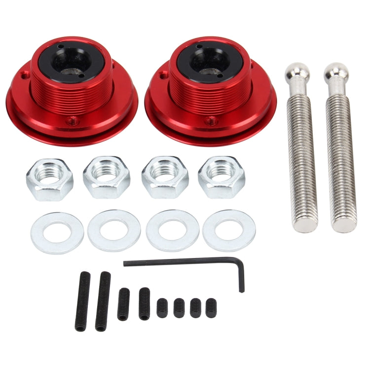 2 PCS Racing Car Cover Lock Aluminum Alloy Car Modification Oil Cap Modified Engine Cover Lock Racing Front Cover Lock(Red) by buy2fix