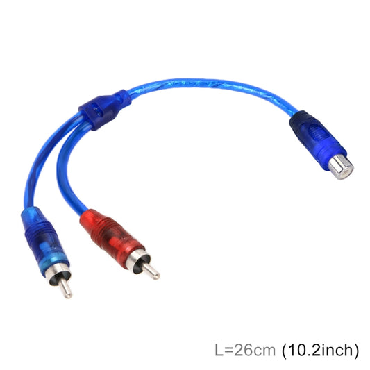 Car AV Audio Video 1 Female to 2 Male Aluminum Extension Cable Wiring Harness, Cable Length: 26cm by buy2fix