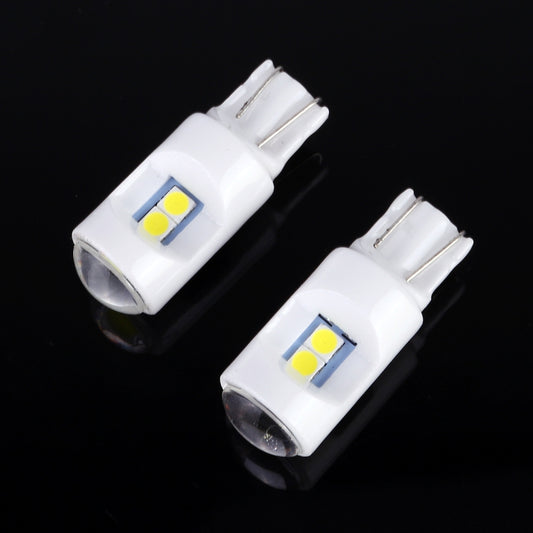 2 PCS T10 / W5W / 194 DC 12V 1.2W 6LEDs SMD-3030 Car Reading Lamp Clearance Light, with Projector Lens Light(White Light) by buy2fix