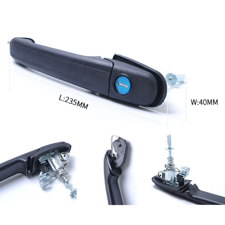 Car Front Door handle 6N0837207C, 66N0837207D + 2 Keys for Volkswagen Polo 1994-2001 / Sharan 1995-2010 / Ford Galaxy 1995-2015 / Seat Alhambra 1996-2010 by buy2fix