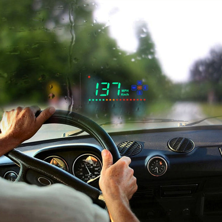 A2 HUD 3.5 inch HD GPS Car Head Up Display, Speed & Over Speed Alarm, Compass, Freely Switch Between Kilometers and Miles(Black) by buy2fix
