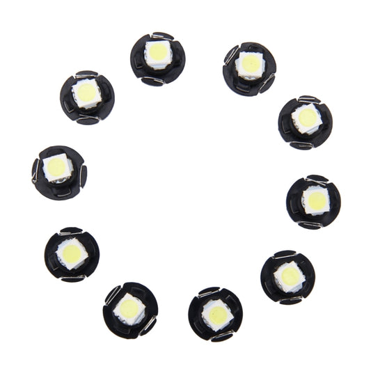 10 PCS 0.5W T4.7 Wedge Instrument Panel LED Light Dashboard Gauge Cluster Indicator Lamp Bulb(White Light) by buy2fix