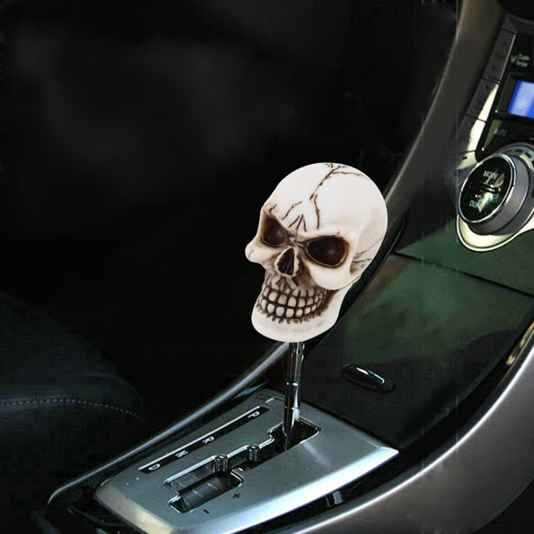 Universal Skull Head Shape ABS Manual or Automatic Gear Shift Knob with Three Rubber Covers Fit for All Car(White) by buy2fix