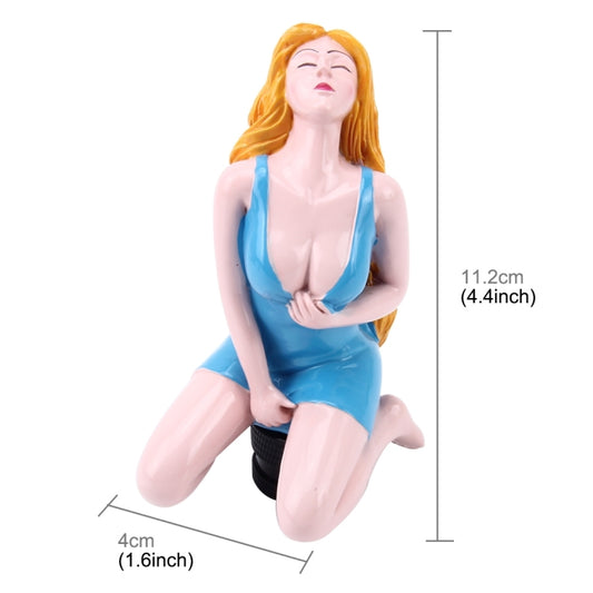 Universal Sexy Beauty Shape ABS Manual or Automatic Gear Shift Knob with Three Rubber Covers Fit for All Car(Blue) by buy2fix