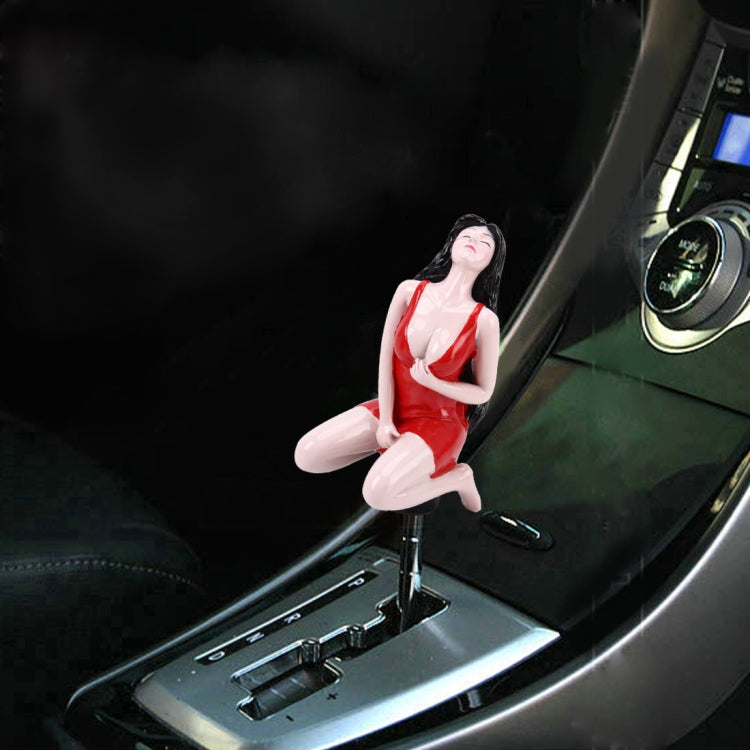Universal Sexy Beauty Shape ABS Manual or Automatic Gear Shift Knob with Three Rubber Covers Fit for All Car(Red) by buy2fix