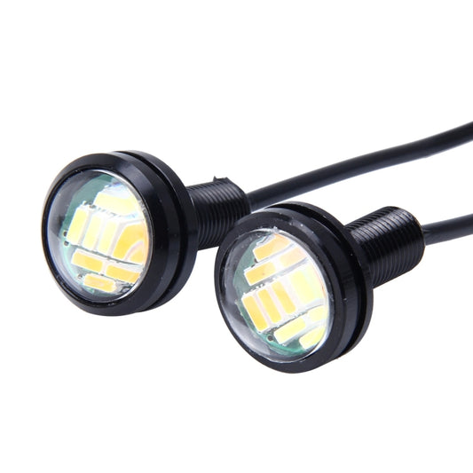 2 PCS 2W Car Auto Eagle Eyes Fog Light Turn Light with 12 SMD-4014 LED Lamps, DC 12V Cable Length: 55cm (White + Yellow Light) by buy2fix