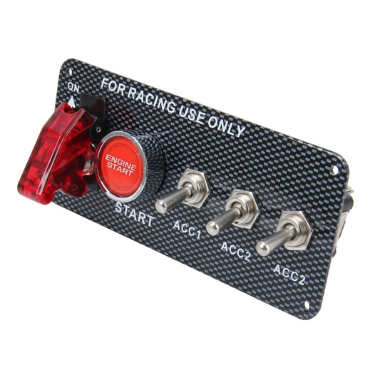 12V / 30A Carbon Fiber Racing Car 12V LED Ignition Switch Panel Engine Start Push Button LED Car Panel Switches Lever Multi-function Automatic Ignition Switch for Racing Cars by buy2fix