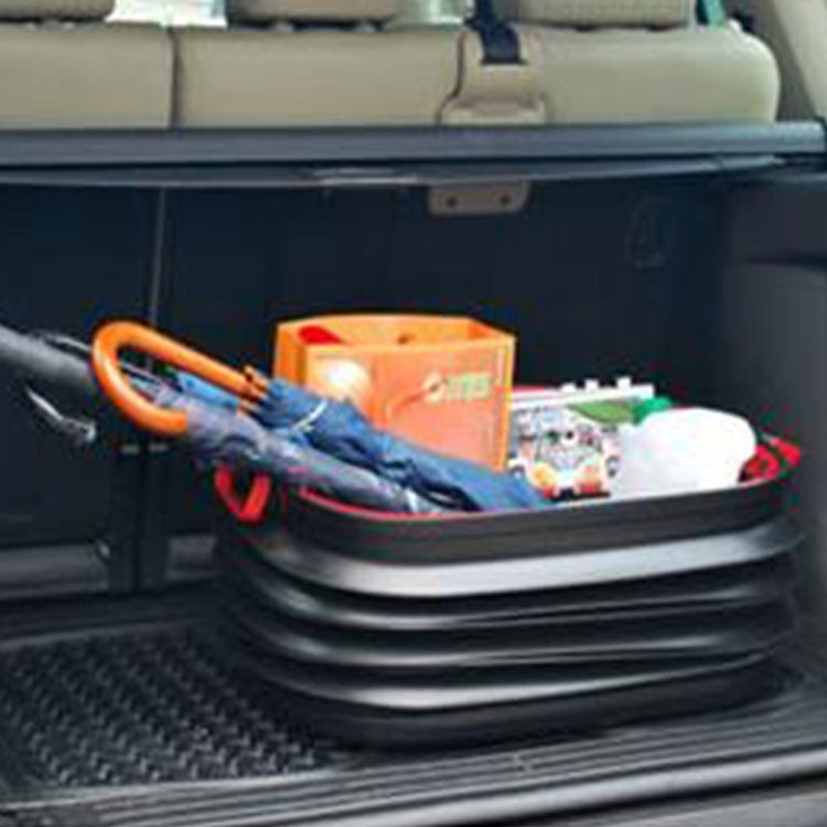 37L Car Collapsible Plastic Organizer Bin with Lid for Camping and Outdoor by buy2fix