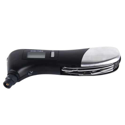 9 in 1 Digital Tire Pressure Gauge Multi-function Safety Hammer with Swiss Style Army Knife, Flashlight and Red Safety Light, Outdoor Tool Kit by buy2fix