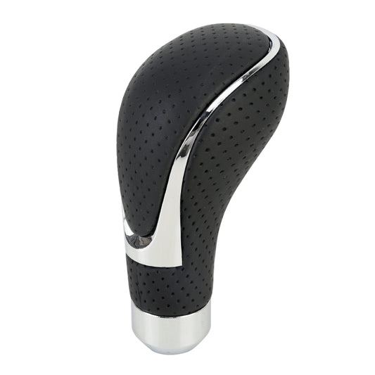 Universal Car PU Leather and Metal Gear Shift Knob Modified Auto Car Transmission Shift Lever Knob(Black) by buy2fix