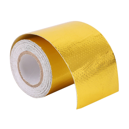 5m Exhaust Wrap Auto Motor Exhaust Heat Shield Aluminum Foil Paper Heat Resistant Wrap(Gold) by buy2fix