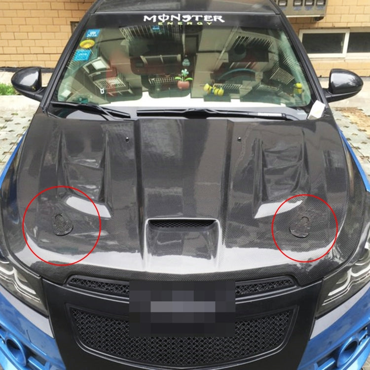 A Pair Car Carbon Fiber Cover Lock Modified Hood Lock General Racing Car Cover Lock(Carbon Black) by buy2fix