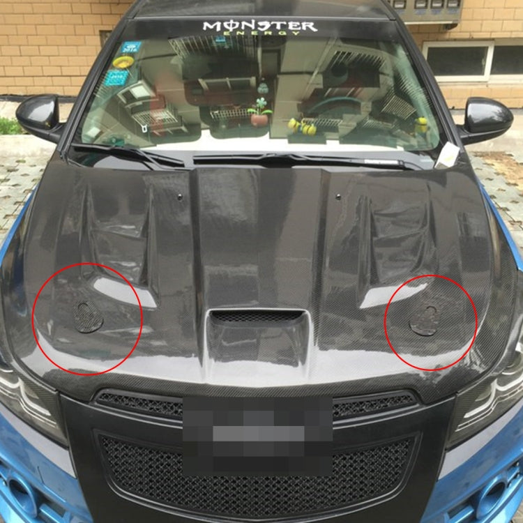 A Pair Car Carbon Fiber Cover Lock Modified Hood Lock General Racing Car Cover Lock(Carbon Grey) by buy2fix
