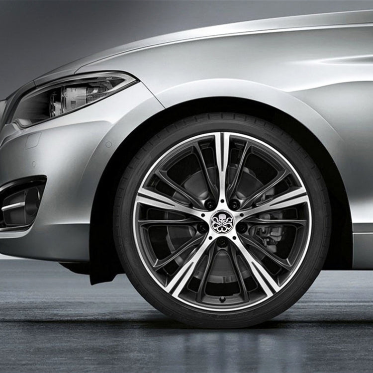 4 PCS Car-Styling Skull Pattern Wheel Hub Decorative Sticker, Diameter: 5.8cm by buy2fix