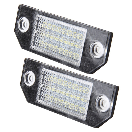 2 PCS License Plate Light with 24 SMD-3528 Lamps for Ford Focus,2W 120LM,6000K, DC12V(White Light) by buy2fix
