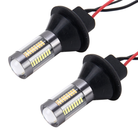 2PCS 1156/Ba15s 5W 300LM 66LEDs SMD-4014 Car Tail Bulb Turn Signal Auto Reverse Lamp Daytime Turn Running Light Car Source (White Light+ Yellow Light),Cable Lenght:1 m by buy2fix