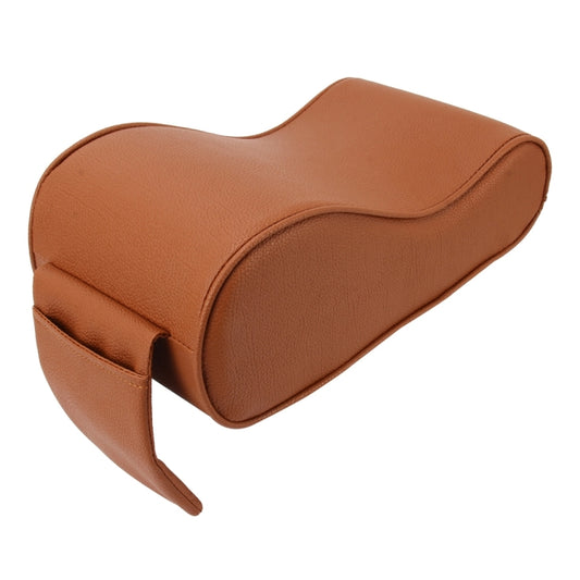 Universal Car PU Leather and Memory Foam Wrapped Armrest Box Breathable Car Armrest Box Mat with Phone Holder Storage Bag(Brown) by buy2fix