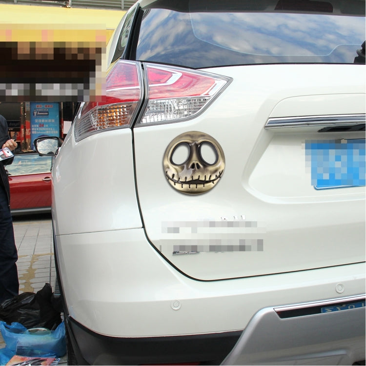 Skull Bone Shape Auto Sticker 3D Metal Fashion Car Stickers(Yellow) by buy2fix