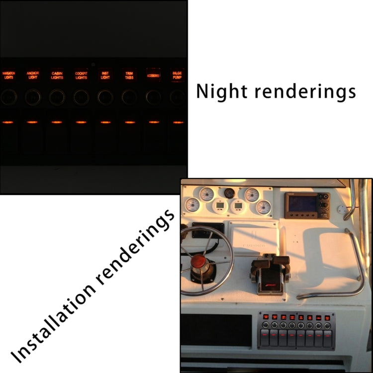 3Pin 8 Way Switches Combination Switch Panel with Light and Projector Lens for Car RV Marine Boat by buy2fix