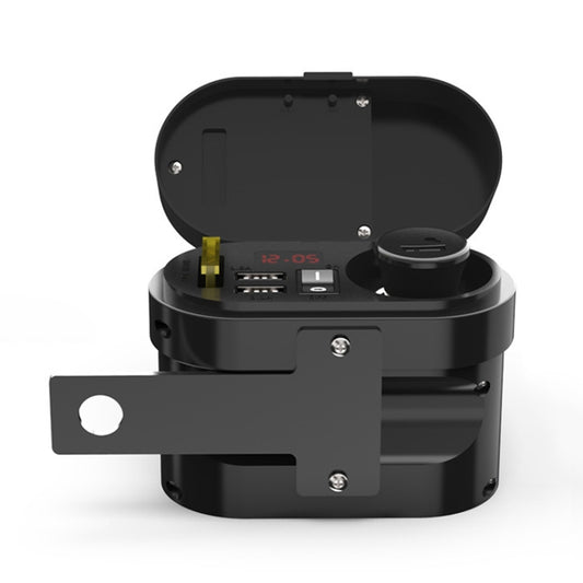 3A Motorcycle Multi-functional Cigarette Lighter Socket Voltmeter + Cigarette Lighter Socket + Dual USB by buy2fix